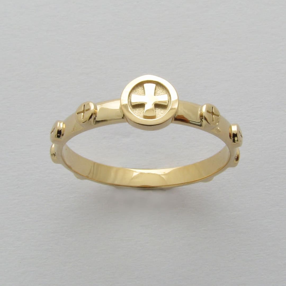 RR2027-S Sterling Silver 925 Solid Rosary Ring Cross - Etsy
