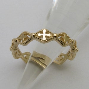 RR2056-S  Sterling Silver 925 Solid  Rosary Ring  Cross