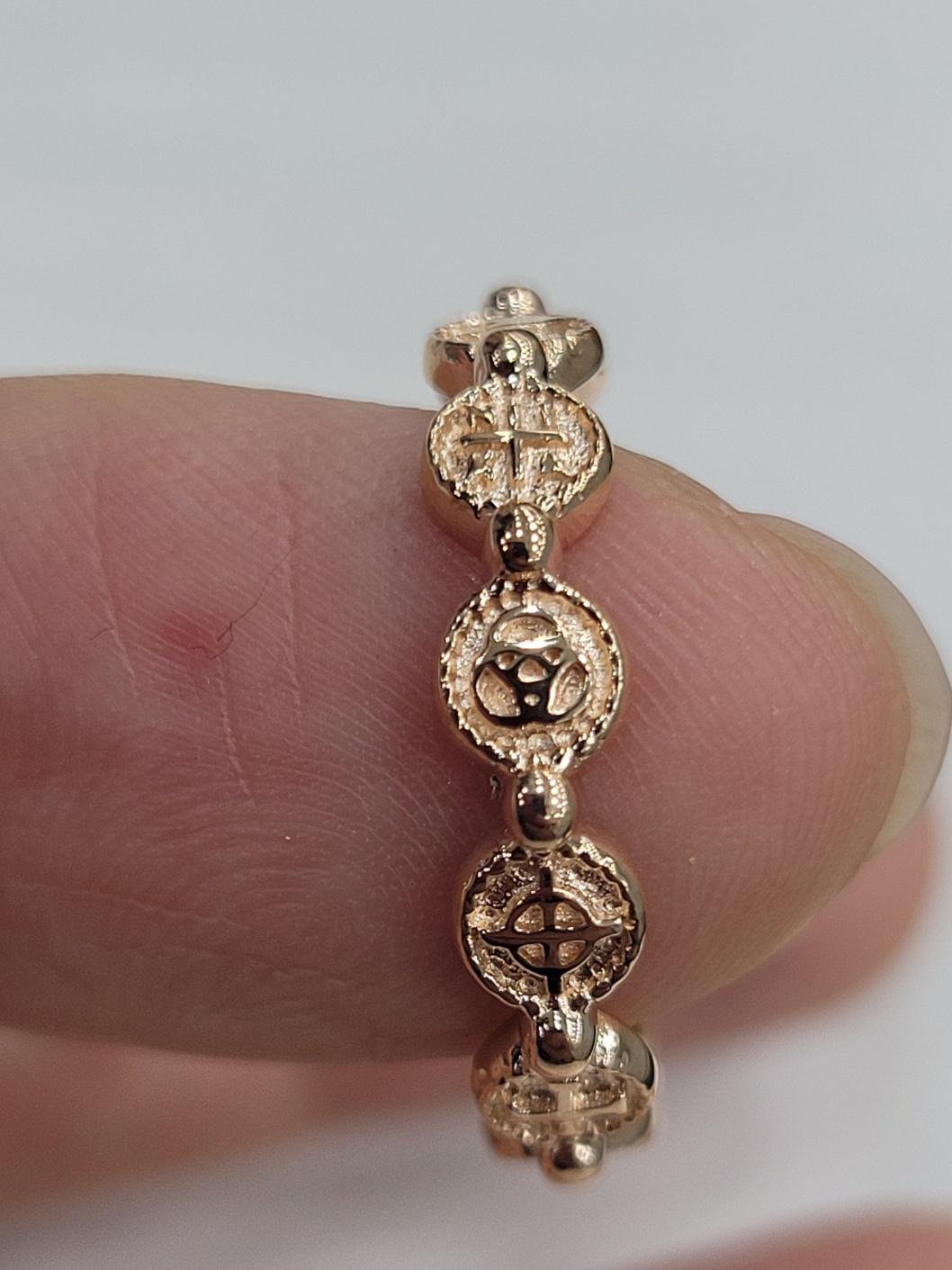 RR2026-SS Sterling Silver 925 Solid Rosary Ring Cross - Etsy