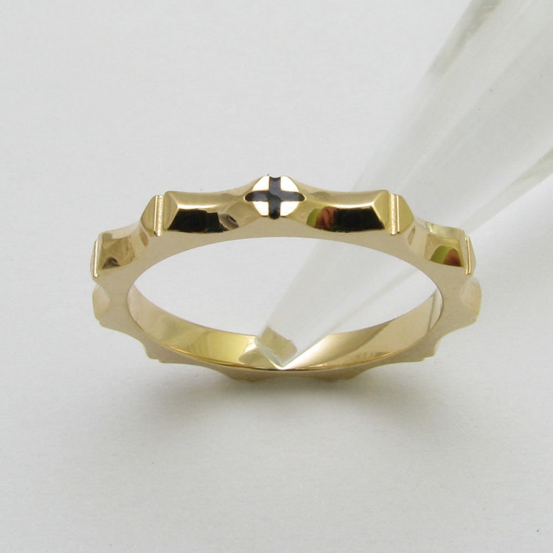 RR2057-S Sterling Silver 925 Solid Rosary Ring Cross - Etsy
