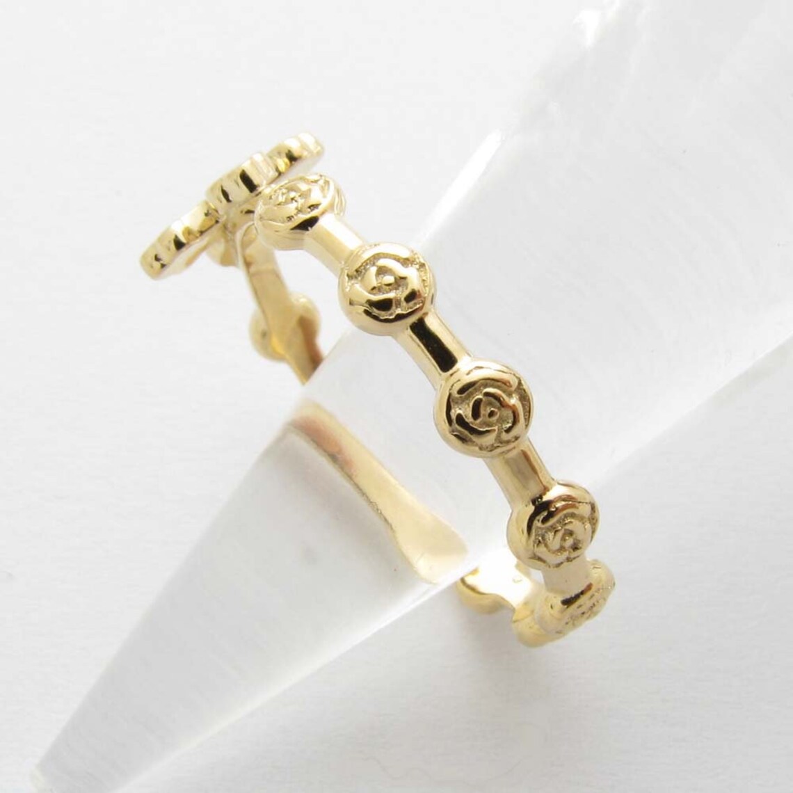 RR2012-S Sterling Silver 925 Solid Rosary Ring Cross Rose - Etsy