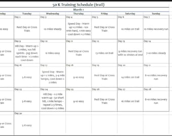 FREE 50K (31.1 mile) Ultra Marathon Training Schedule, Trail Race Training Schedule