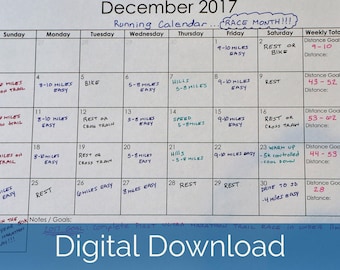 Printable Fitness Calendar Pages, 2017 Calendar