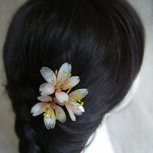 The cherry blossom hair stick, Hanfu Hair Pin，Retro Hair Clips，Glazed Flower Hairpin，sakura Hair Stick ，Hair Accessories,   Gift of spring