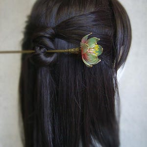 Blue water lily hair stick， lotus Hairpin，Hanfu Hair china hair Pin，Retro Hair Clips，Chinese Hanfu Retro Hairpin Accessory，  Gifts