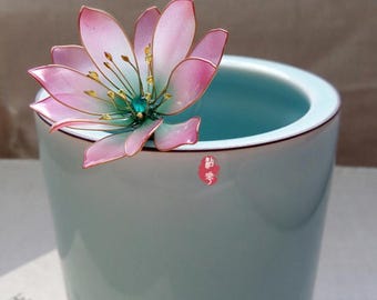 Horquilla de nenúfar morado, horquilla Hanfu, pinzas para el cabello retro, horquilla de flor, pasador para el cabello chino, accesorios para el cabello, regalos