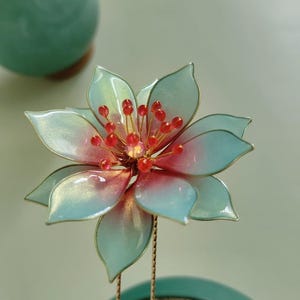 Épingle à cheveux nénuphar bleu, stick cheveux lotus, pinces à cheveux rétro, épingle à cheveux fleur émaillée, épingle à cheveux nénuphar bleu, accessoire Hanfu