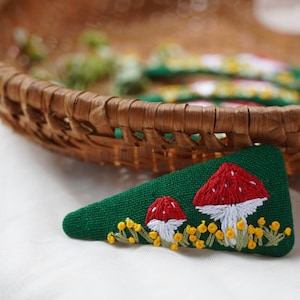 Hand embroidered hair clips