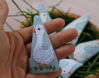 Hand embroidered hair clips