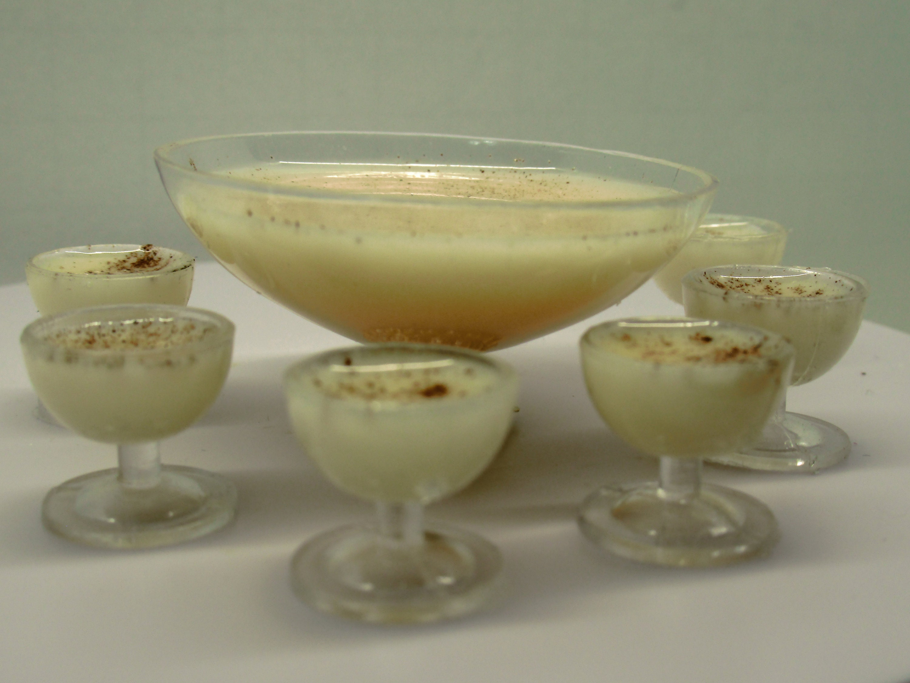 Fashion 11.5" Doll Play Scale 1:6 Mini size Eggnog Punch Bowl for 6 Set Glasses Diorama Supplies handmadebyjade miniature Free Ship to USA