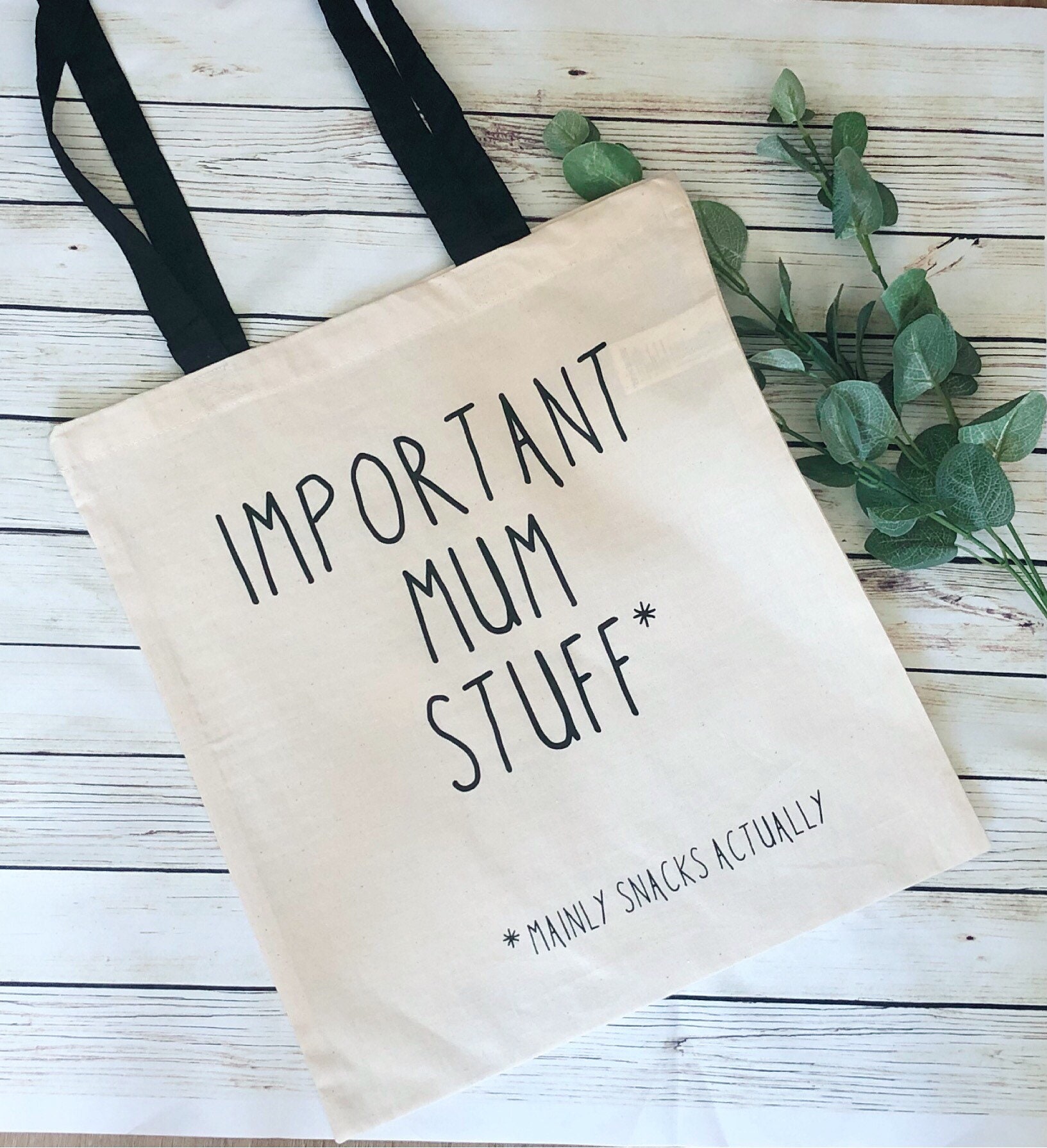 Important Mum Stuff Bag Mainly Snacks Actually Funny Slogan Etsy