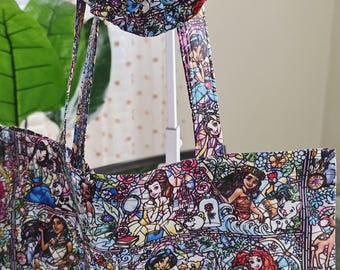 FREE Scrunchie! Disney Princess Stained Glass Tote Bag - Reusable