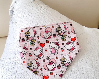 Hello Kitty Pink Gingham Hearts Bandanna by Jumping Jake Dog Co