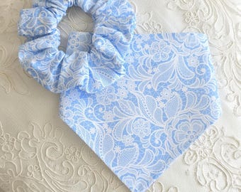 Lace Blue Pet Bandanna by Jumping Jake Dog Co.
