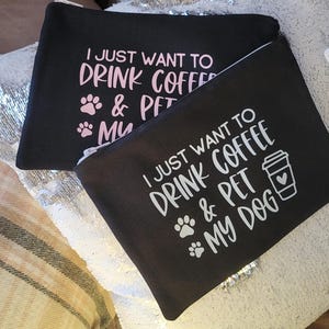 Coffee & Dogs - Reusable / Zipper Accessories Bag