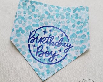 Birkday Boy Blue Sparkle Pet Bandanna by Jumping Jake Dog Co