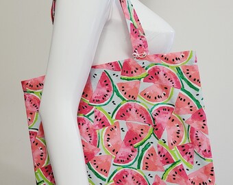 Watermelon Tote Bag - Reusable Bag / Market Grocery Shopping Bag / Dog Mom / Dog Dad