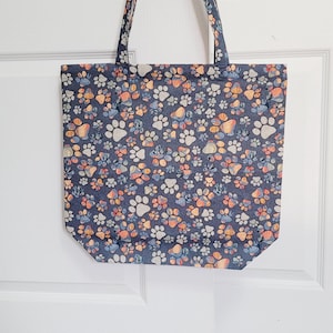 Paw Prints - Reusable Bag / Market Grocery Shopping Bag / Dog Mom / Dog Dad