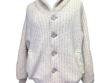 Vintage Iceland Wool Cardigan Mens M Shawl Collar Lined Hilda Ltd