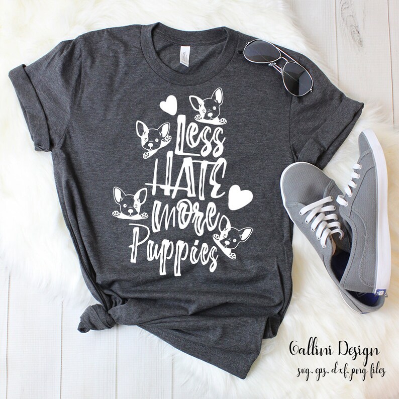 Download Less Hate More Puppies Svg Dog Svg Dogs Svg Dxf Eps Png Doggies Svg For Cricut Silhouette Pug Svg Commercial Use Files Vinyl Shirt Designs Printing Printmaking Craft Supplies Tools