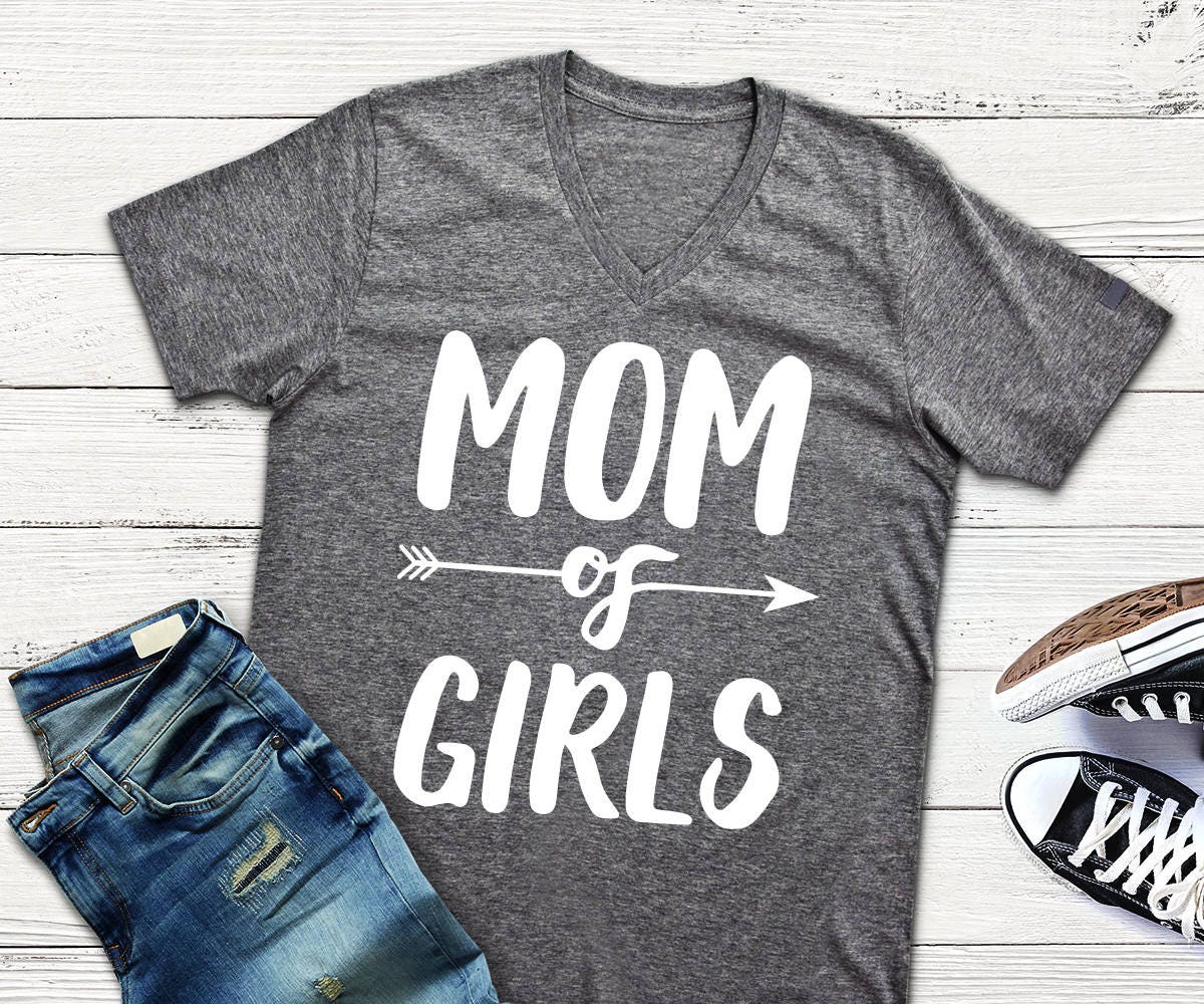 Download Mom Of Girls Svg Files Mom Svg Shirt Design Png Dxf Silhouette | Etsy
