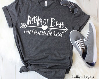 Mom Of Boys Outnumbered Svg Png Dxf Files Svg Cut Files Svg for Cricut Silhouette Png Instant Download Commercial Use Files Shirt Design