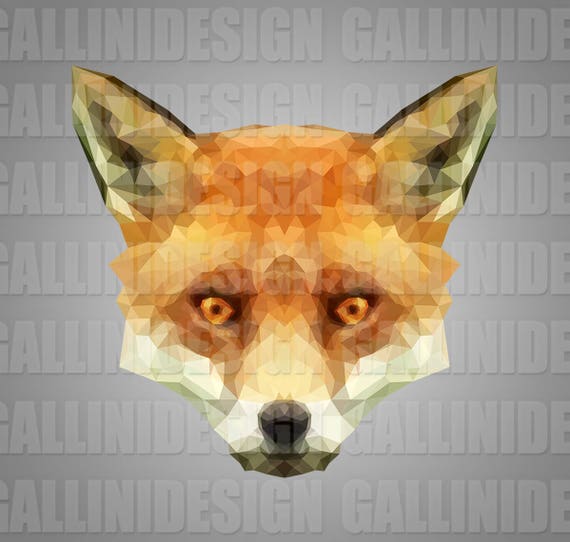 Fox Clip Art Fuchs Png Datei Geometrische Tiere Png Kopf Fox Etsy