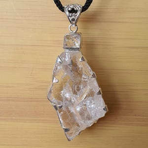 Clear Satyaloka Quartz Sterling Silver Pendant