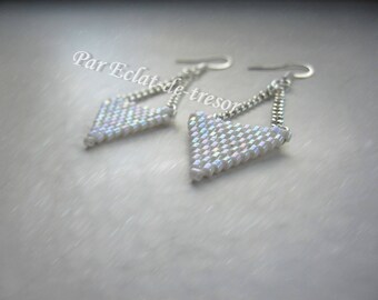 Triangle handwoven earrings