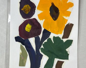 Peggi Kroll Roberts “Garden Variety” Original Collage, acrylic, archival papers, 7” x 5” , Unframed.