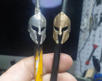 Spartan helmet pewter brass bead