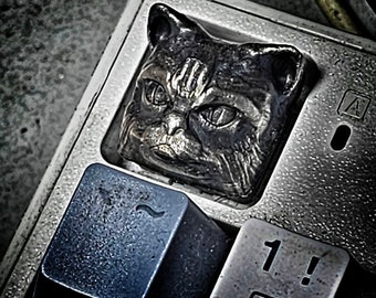 Sterling Silver Cat Keycap for Mechanical Keyboards