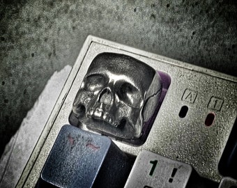Sterling Silver Skull Keycap for Mechanical Keyboards