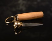 Whiskey Barrel Key Ring Knife with Velvet Gift Pouch