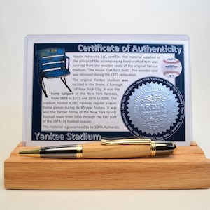 Handcrafted Pen Made From Yankee Stadium Wooden Stadium Seat