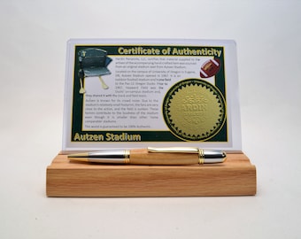 Handcrafted Pen Made From University of Oregon Autzen Stadium Wooden Stadium Seats