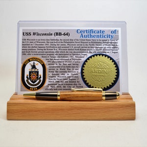 Handgefertigter USS Wisconsin Linienschiff - Gold und Gunmetal Drehstift