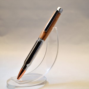 Whiskey Barrel  Twist Bullet Pen in Chrome Finish  With Velvet Pouch.
