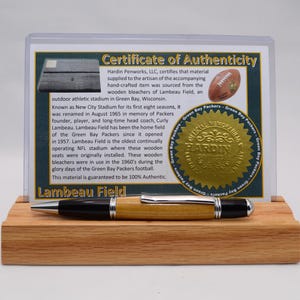Pen Made From The Green Bay Packers Lambeau Field Wooden Bleachers