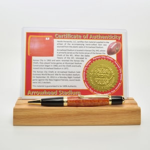 Pen Made From Kanas City Chiefs Arrowhead Stadium Seat