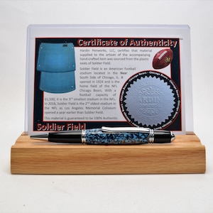 Handcrafted Twist Pen Made from Chicago Bears Soldier Field Plastic Stadium Seats