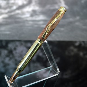 North Georgia Nussbaum Handgefertigter Gold Bullet Twist Pen mit Samt Geschenktüte