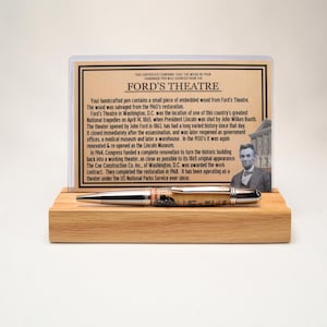 Handgemaakte President Abraham Lincoln - Ford Theatre-draaipen in platina en zwart titanium