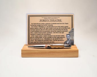 Fabriqué à la main par le président Abraham Lincoln - Stylo twist Ford Theater en platine et titane noir