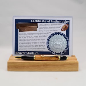 Handcrafted Pen Made From Penn State Beaver Stadium Wooden Stadium Bleachers
