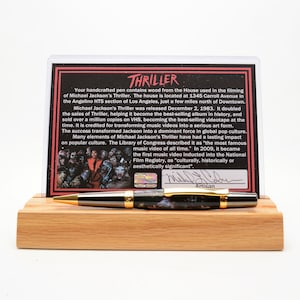 Handcrafted Pen Featuring a Small Piece of Wood From Michael Jackson's Thriller Video House