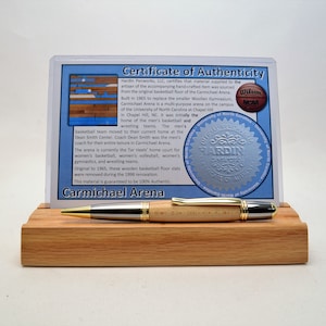 Handcrafted Pen Made From University of North Carolina Carmichael Arena Wooden Basketball Court
