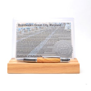 Handcrafted Twist Pen Handcrafted with Wood From the Ocean City, Maryland Boardwalk