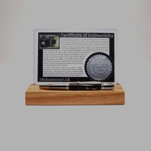 Handcrafted Pen Made with Swatch From A Muhammad Ali Event Worn Boxing Glove