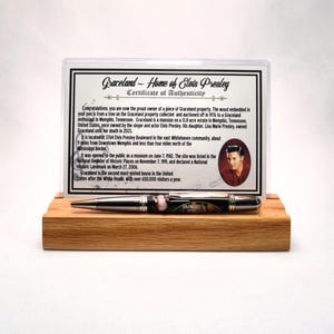 Handcrafted Pen Made with a Small Piece of Wood from a Tree on Elvis&#39; Graceland Property